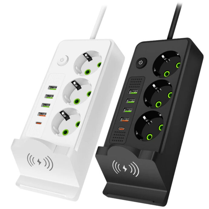⁦Multiprise POWER SOCKET 2500W – Charge Rapide, Sans Fil et Multi-Ports⁩ - الصورة ⁦4⁩