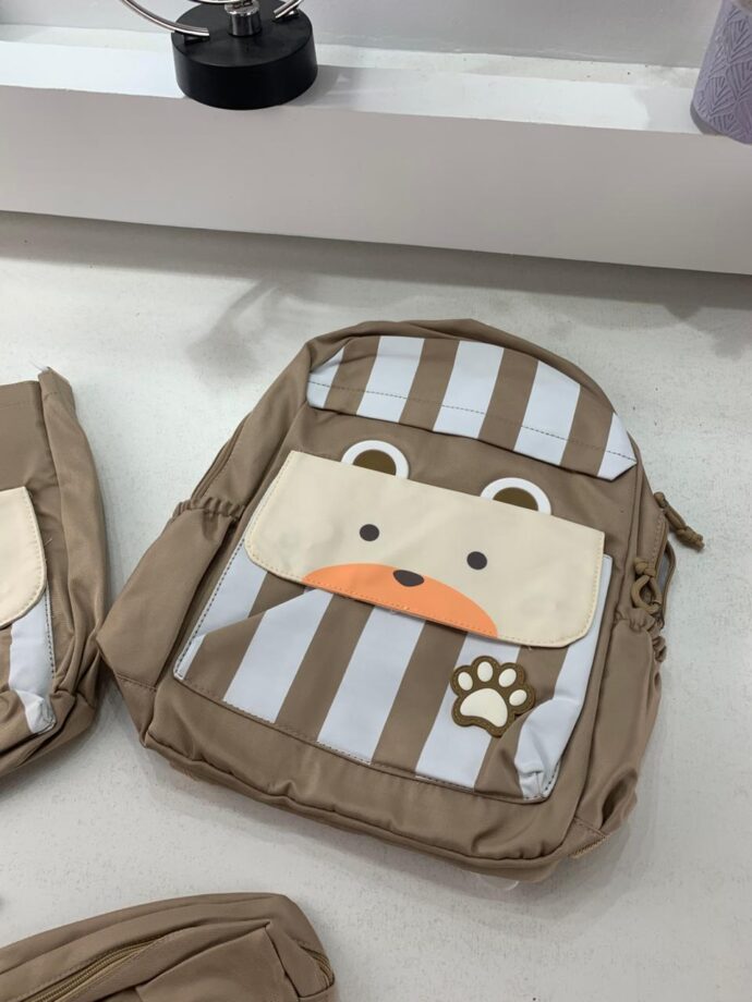 ⁦Ensemble 3Pcs Sacs École Kawaii Ours marron  – Étanche et Confortable pour Ados⁩ - الصورة ⁦8⁩