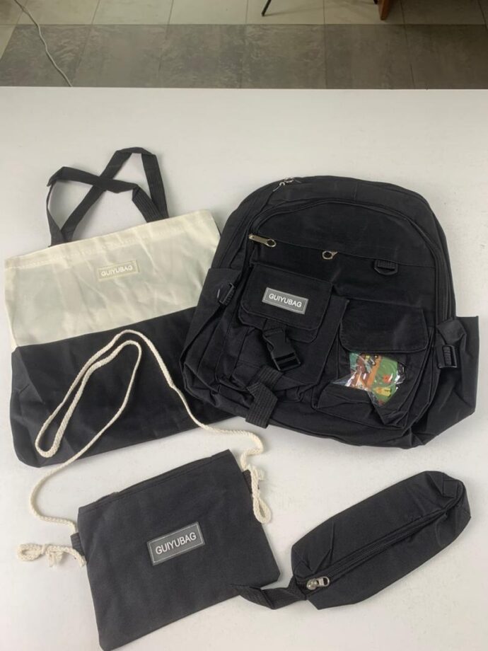 ⁦Kit Scolaire 4-en-1 Kawaii pour Filles – Guiyu V3- Noir⁩ - الصورة ⁦3⁩