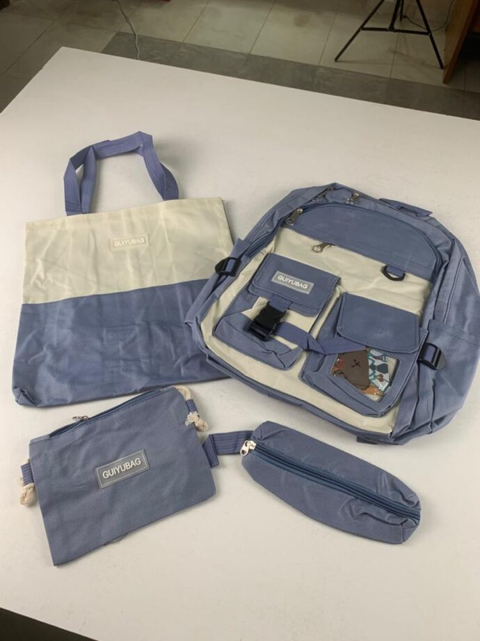 ⁦Kit Scolaire 4-en-1 Kawaii pour Filles – Guiyu V3- Bleu⁩ - الصورة ⁦4⁩