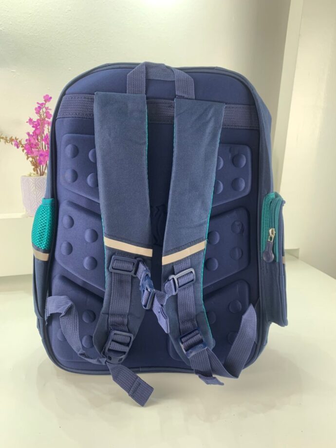 ⁦Grand Sac à Dos Enfant  pour École Primaire – Bleu et Vert⁩ - الصورة ⁦8⁩