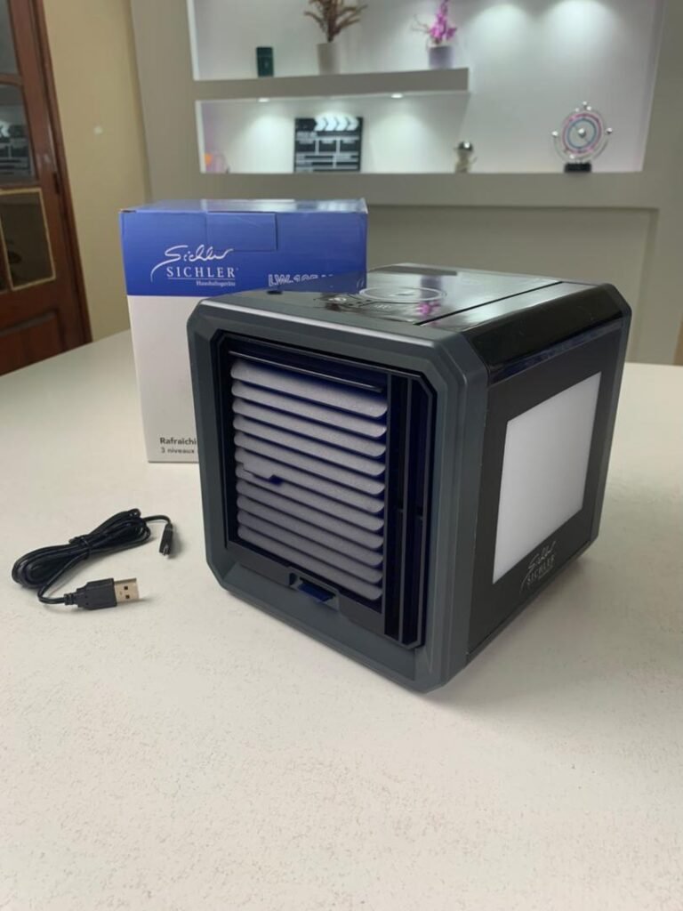 Refroidisseur d’Air Évaporatif 3-en-1 – Ventilateur, Humidificateur et Purificateur USB