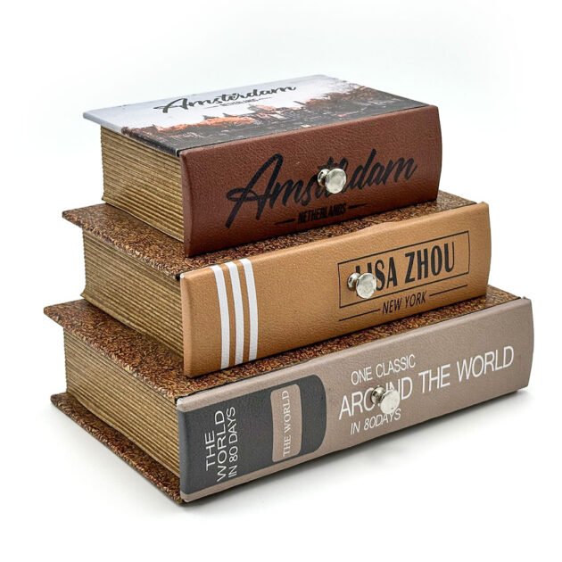 Boîte de Rangement en Forme de Livres – Design Vintage Élégant