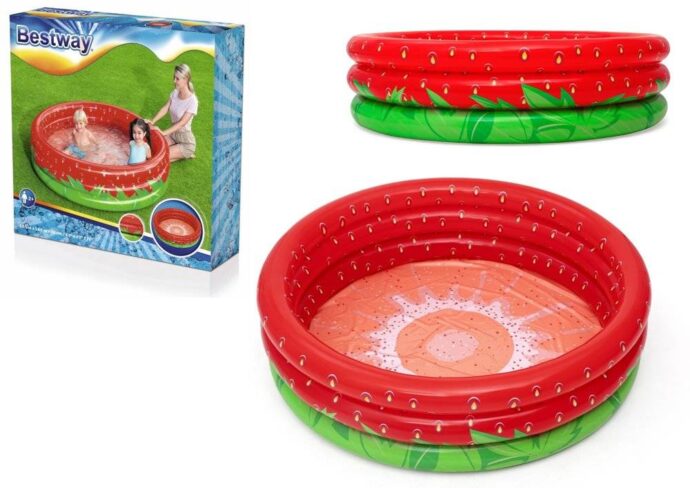 ⁦Piscine Ronde Gonflable “Fraise” Pour Enfants 160 x 38 cm – Fraîcheur et Fun pour l’Été⁩ - الصورة ⁦2⁩