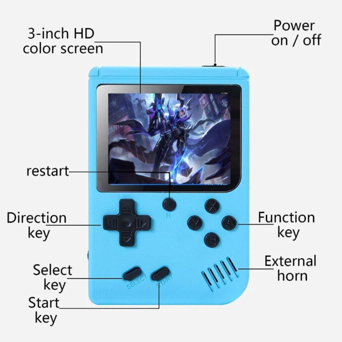 ⁦Console de Jeu Portable Rétro 500 Jeux – Compacte,⁩ - الصورة ⁦3⁩