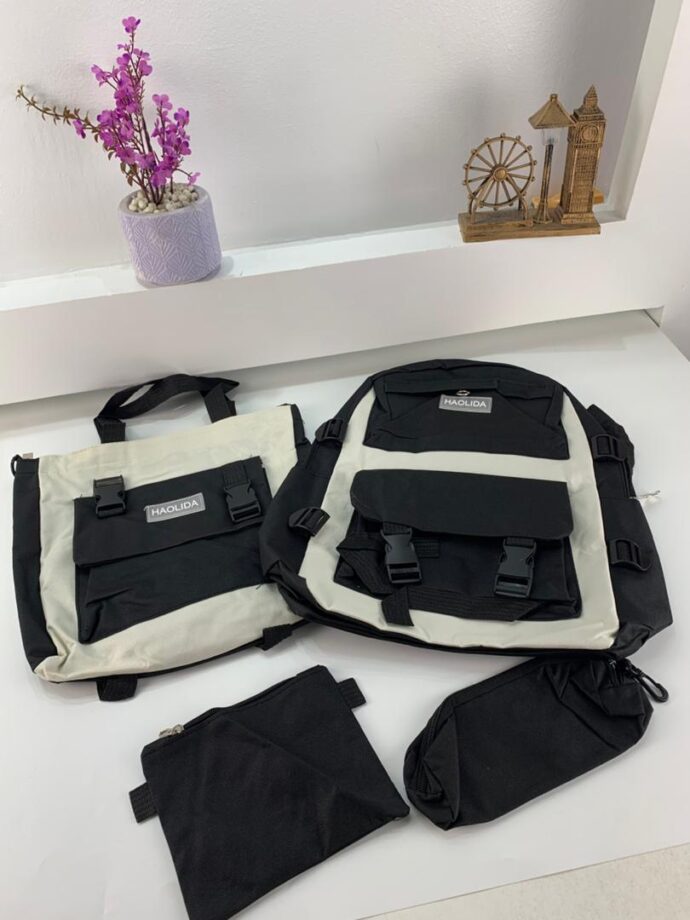 ⁦Ensemble de Sacs d’École 4 Pièces Kawaii HAOLIDA V2 – Noir⁩ - الصورة ⁦5⁩