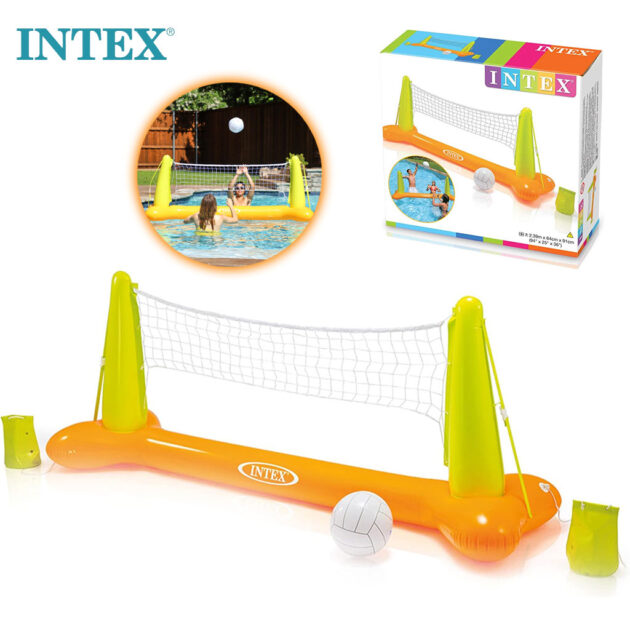 Filet de Volley Gonflable pour Piscine avec Ballon Inclus