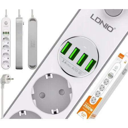 Multiprise USB Charge Rapide – 3 Ports Intelligents Haute Puissance