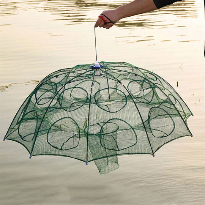 ⁦Piège à Filet de Pêche Pliable à 10 Entrées – Pour Crabes, Écrevisses et Poissons⁩ - الصورة ⁦4⁩