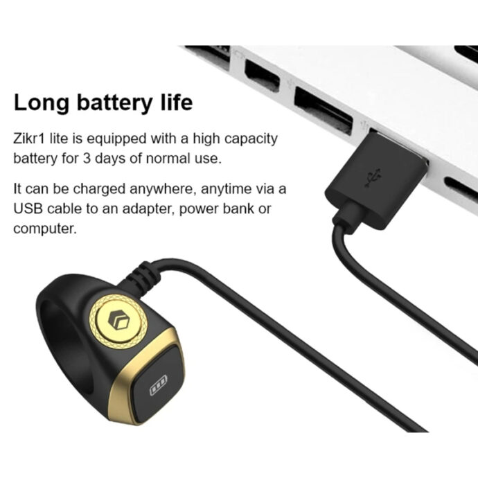 ⁦Bague Intelligente Zikr1 Bluetooth – Écran OLED خاتم التسبيح الالكتروني الذكي⁩ - الصورة ⁦2⁩