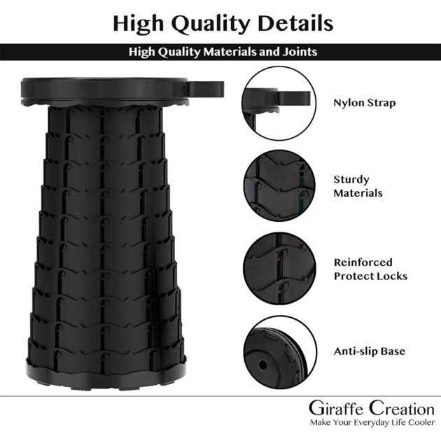 Tabouret Télescopique Léger et Résistant – Idéal pour Camping et Voyages