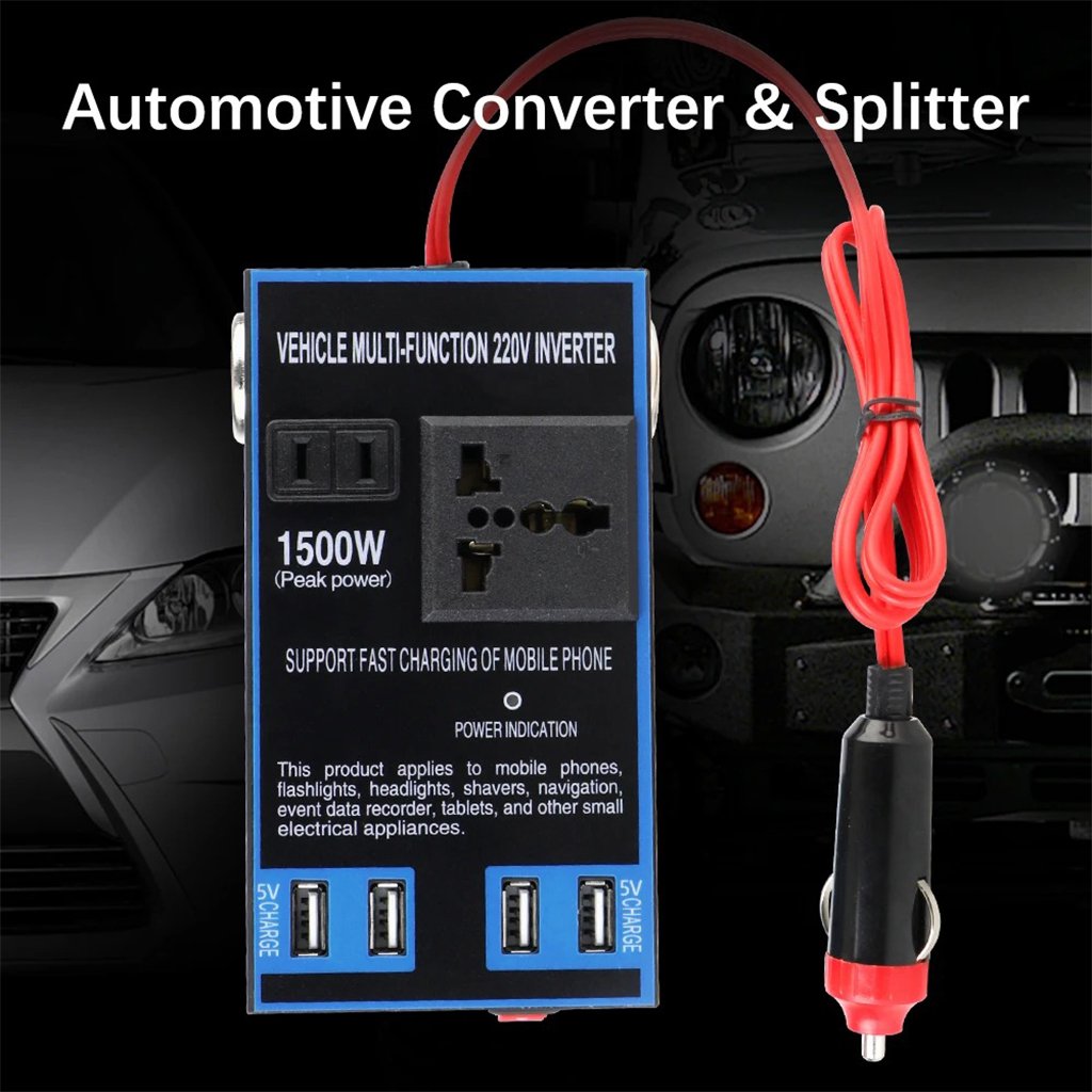 Convertisseur secteur voiture 1500W 4 ports USB - الصورة 3