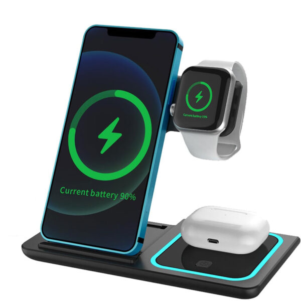 Base de Charge Sans Fil 3 en 1 – Charge rapide, sûre et pratique pour téléphone