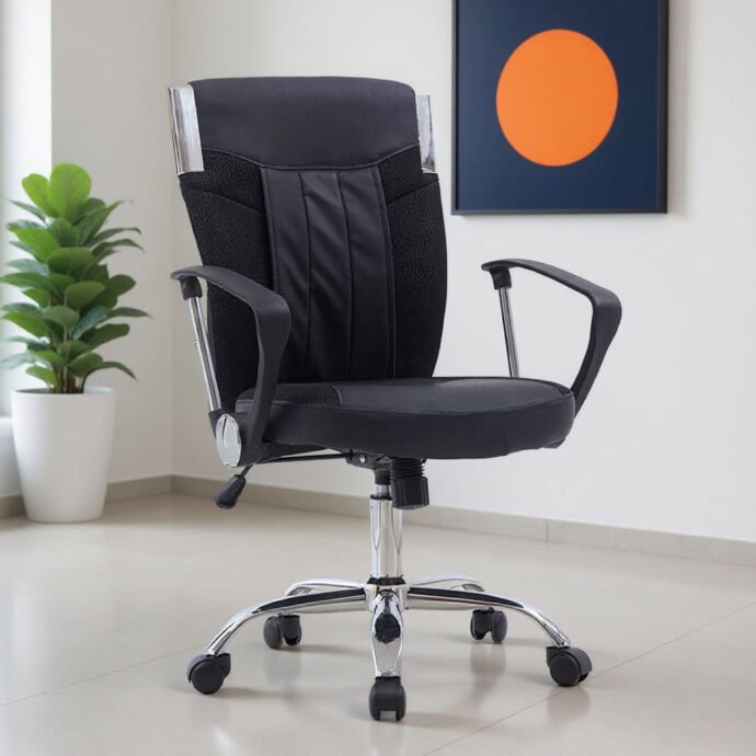 ⁦Chaise de bureau NF-3090 – Élégance et confort réunis NOIR⁩ - الصورة ⁦4⁩