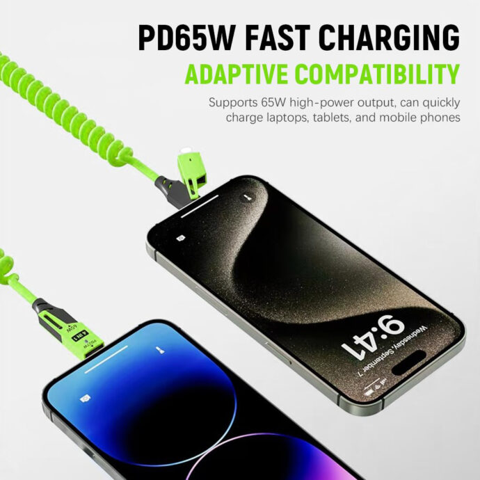 ⁦Câble USB-C 4-en-1 – USB-C, Lightning et USB-A – PD65W⁩ - الصورة ⁦4⁩