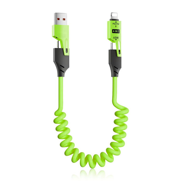 Câble USB-C 4-en-1 – USB-C, Lightning et USB-A – PD65W