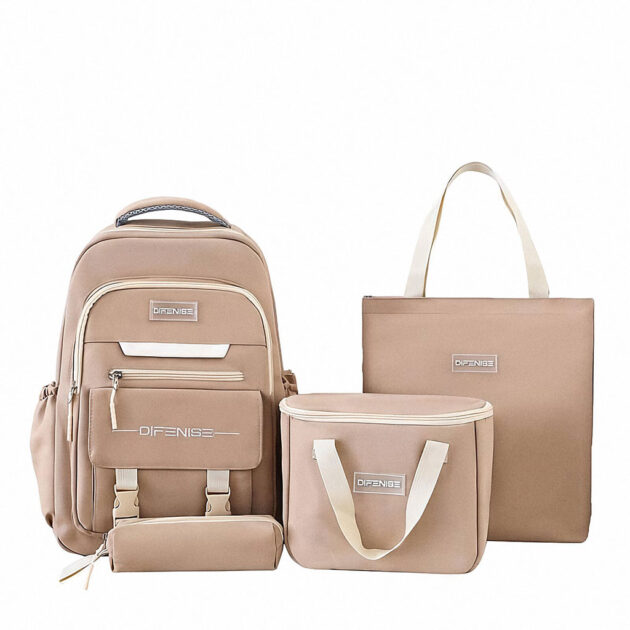 NowaKawaii 4-en-1– Ensemble de sacs kawaii : élégant et fonctionnel marron