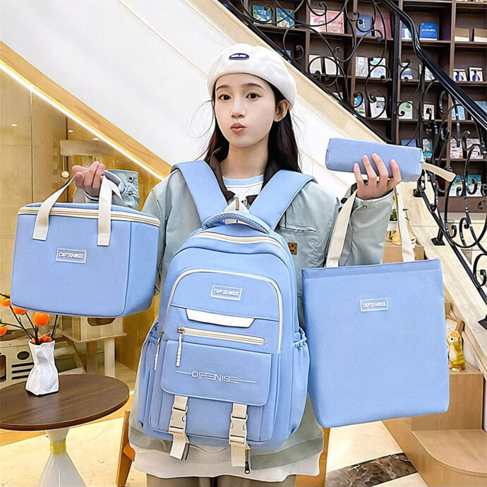 ⁦NowaKawaii 4-en-1– Ensemble de sacs kawaii : élégant et fonctionnel noir⁩ - الصورة ⁦5⁩