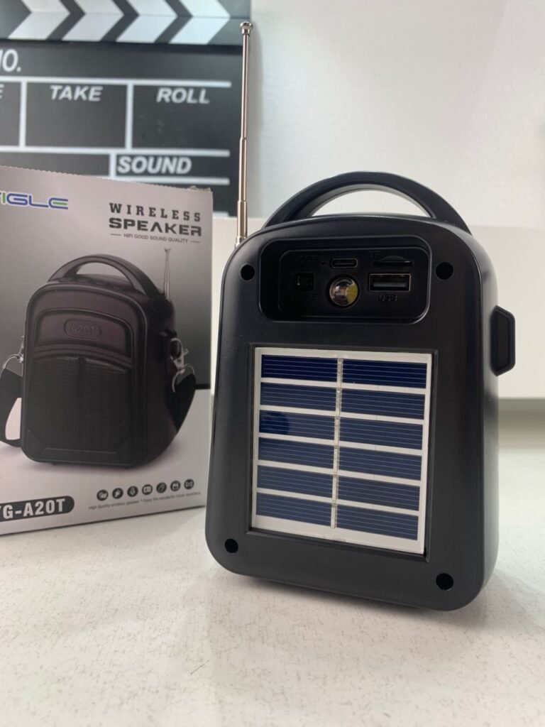 Haut-Parleur Bluetooth portable avec énergie solaire et radio FM