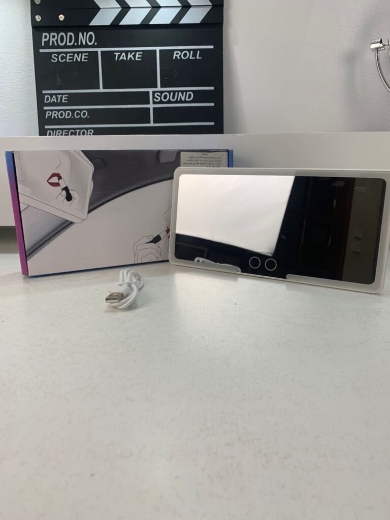 Miroir de courtoisie rechargeable à double boutons – Miroir beauté LED pour voiture