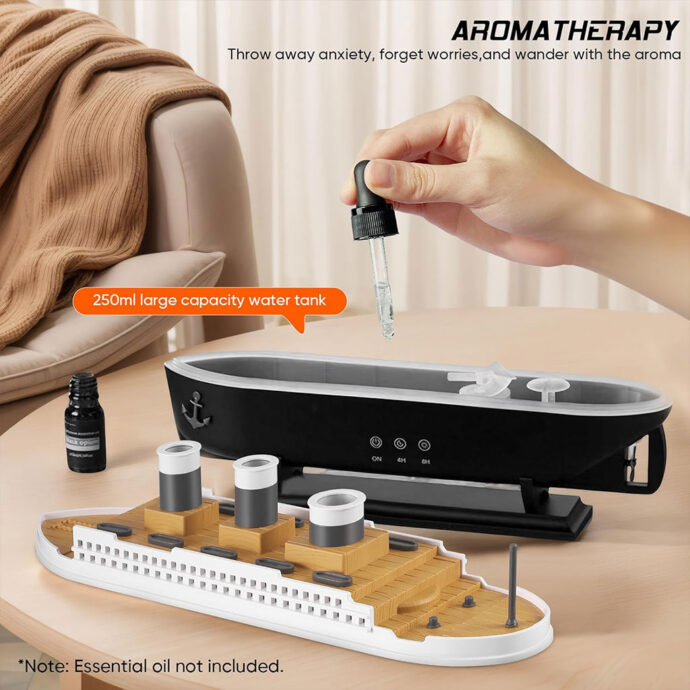 ⁦Diffuseur d’Humidificateur Aromatique en Forme de Vieux Bateau⁩ - الصورة ⁦3⁩