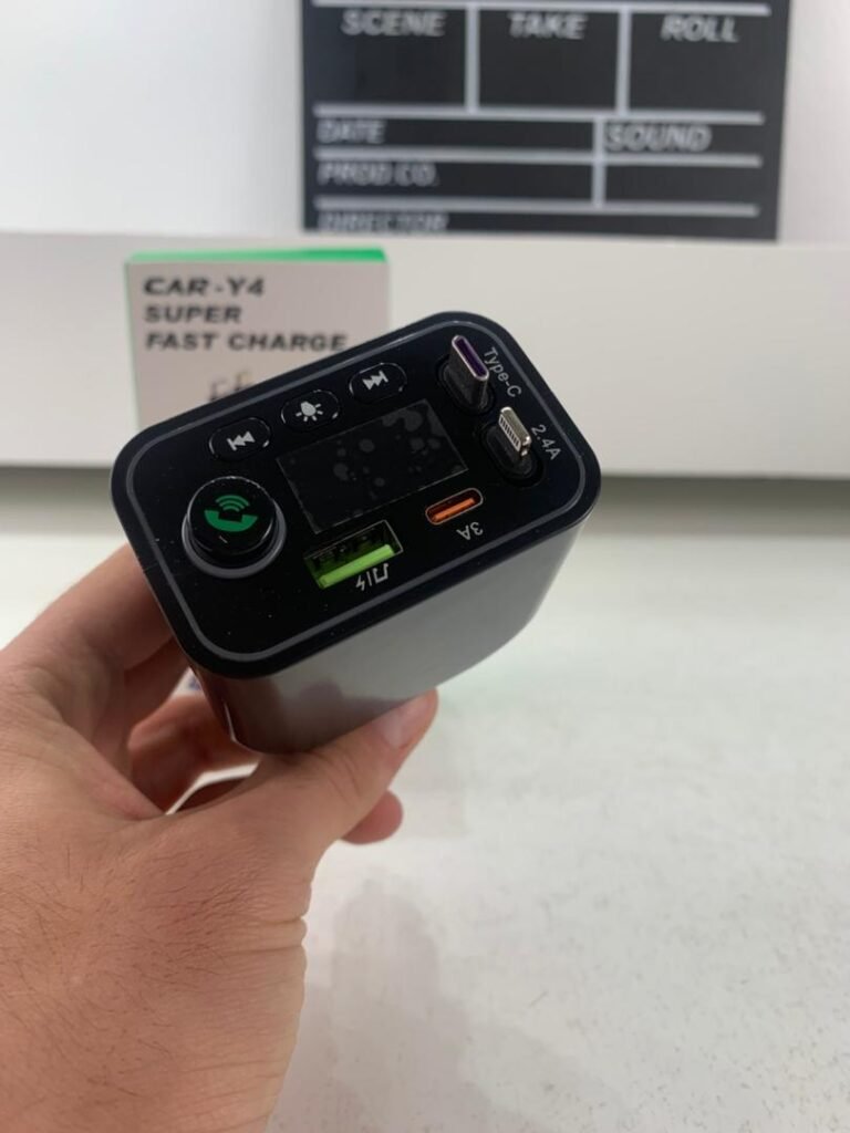 Transmission FM Bluetooth 5.3 3-en-1 – Charge et Audio Sans Fils