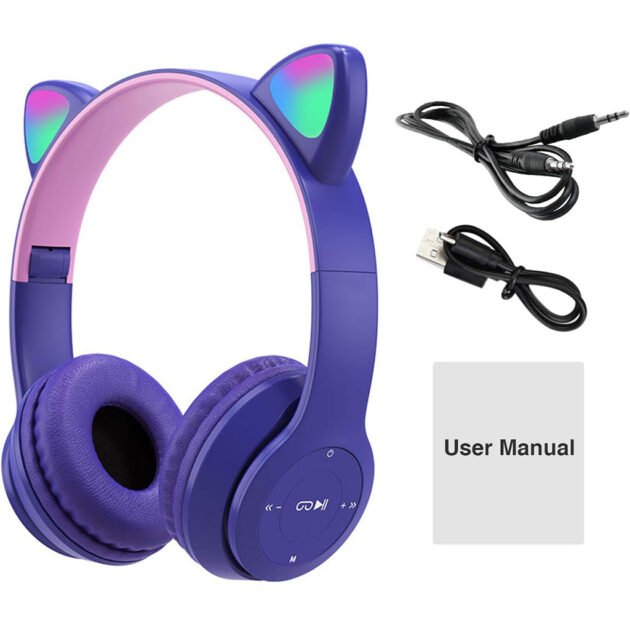 Casque Bluetooth à Oreilles de Chat avec LED