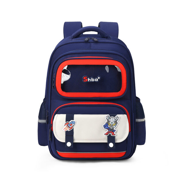 Sac à dos enfant fenêtre transparente + peluche rouge