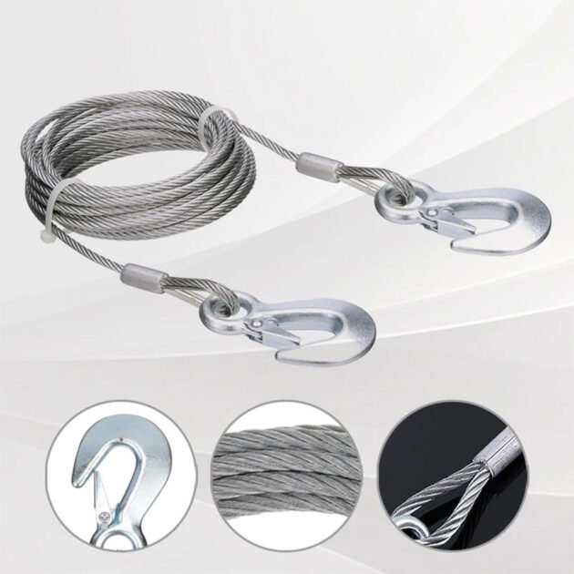 Câble de traction automobile 5 tonnes avec crochets de qualité supérieure