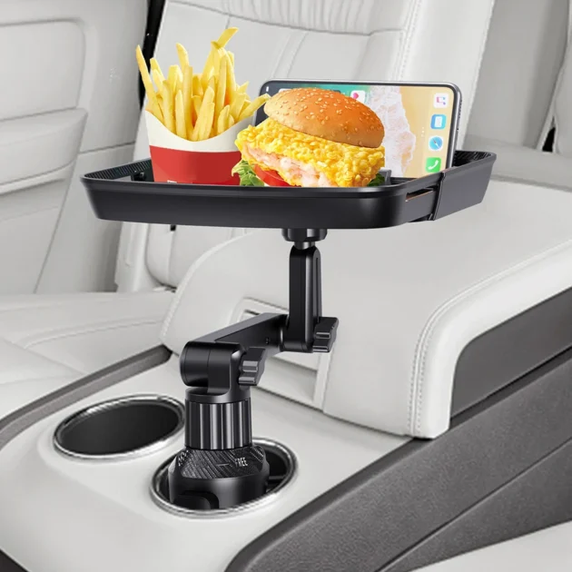 Tablette pivotante pour porte-gobelets de voiture