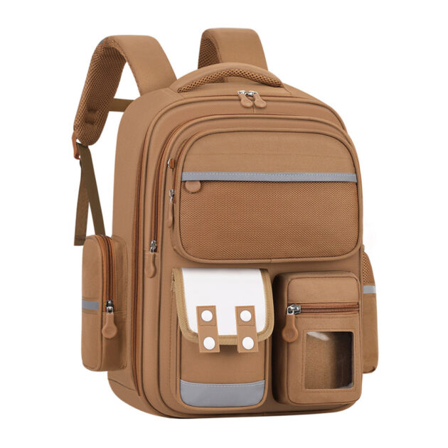 Grand Sac à Dos Enfant  pour École Primaire – marron