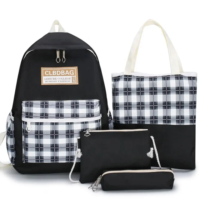 ⁦Sac à Dos Scolaire Kawai Polyvalent pour Filles gris – Design Mignon et Pratique⁩ - الصورة ⁦4⁩