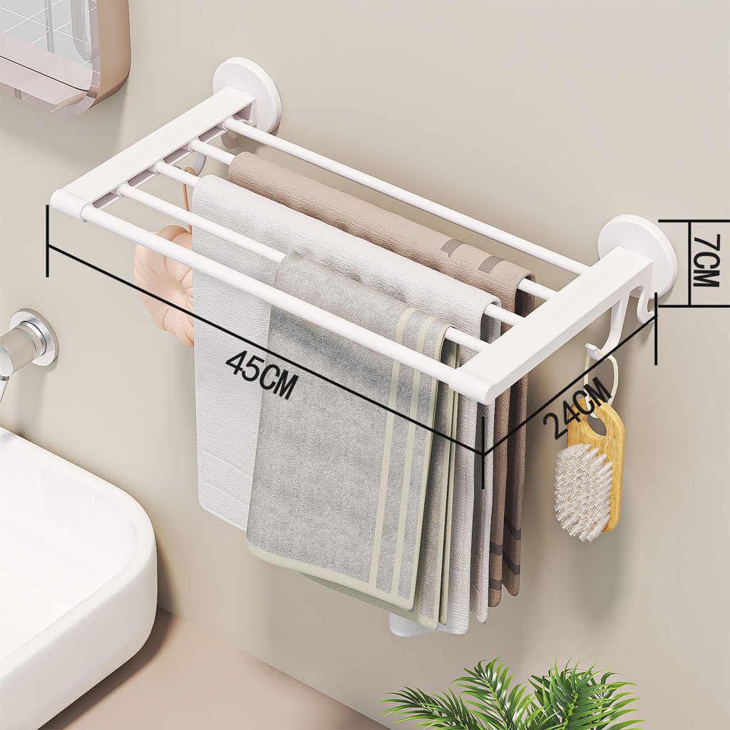 Porte-serviettes mural pliable sans perçage - الصورة 8