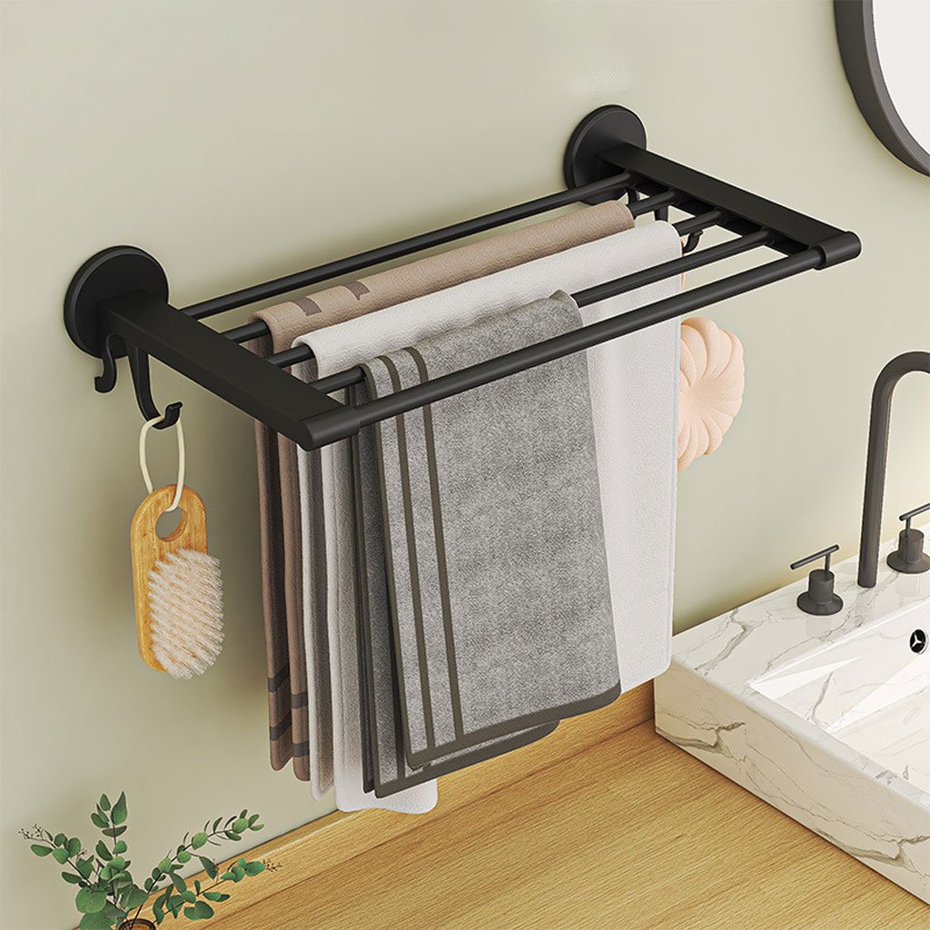 Porte-serviettes mural pliable sans perçage