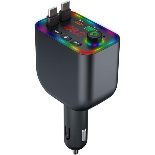 Transmission FM Bluetooth 5.3 3-en-1 – Charge et Audio Sans Fils