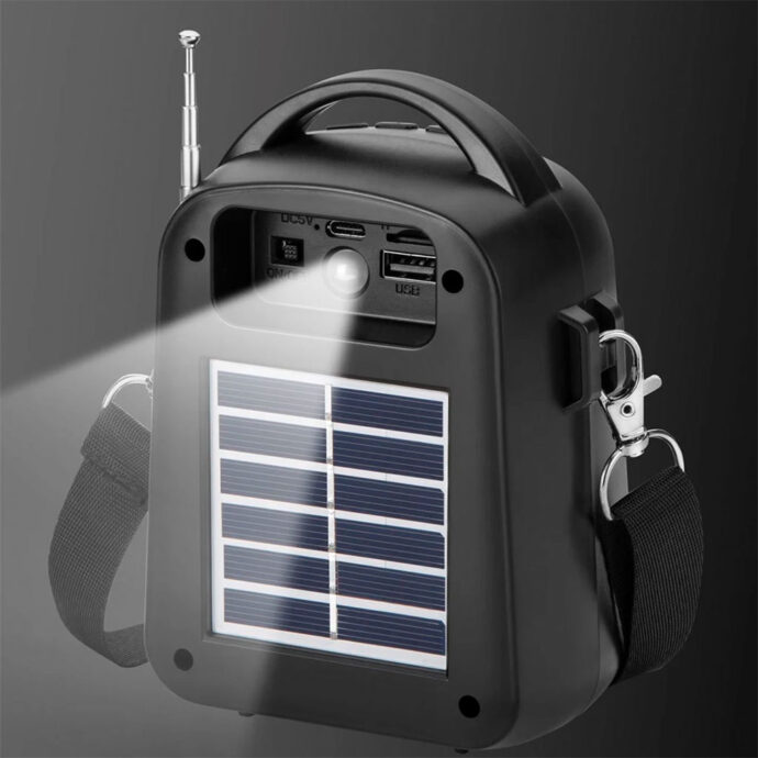 ⁦Haut-Parleur Bluetooth portable avec énergie solaire et radio FM⁩ - الصورة ⁦4⁩