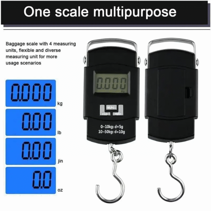 Balance à bagages numérique portable avec écran LCD 50KG/10G WH-A08