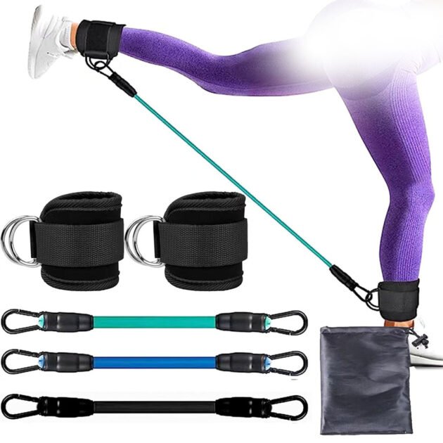 Bandes de résistance pour avec sangle de cheville – le kit d’entraînement des jambes