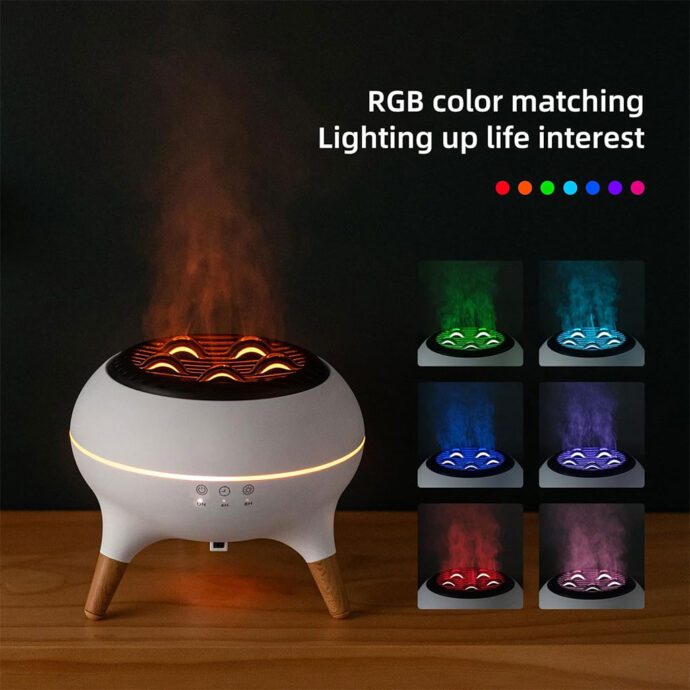 ⁦Diffuseur d’huiles essentielles ultrasonique 350 ml avec télécommande et lumières⁩ - الصورة ⁦3⁩
