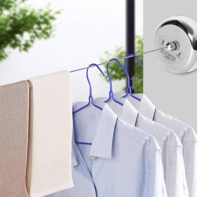 Corde à linge rétractable en acier inoxydable