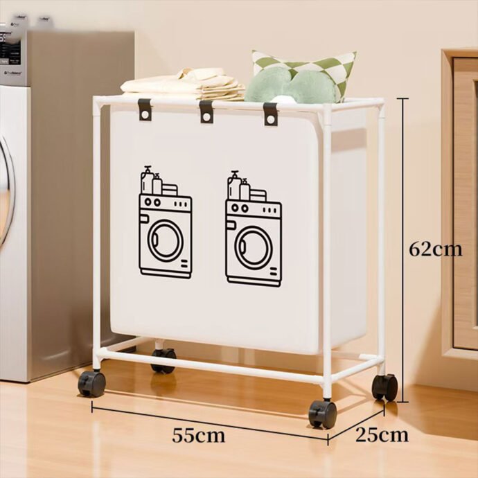 ⁦Panier à linge portable pour vêtements en salle de bain⁩ - الصورة ⁦3⁩
