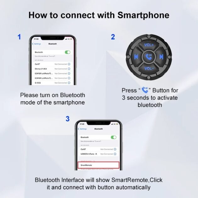 Contrôleur Bluetooth Multimédia pour Contrôler l’audio et les appels