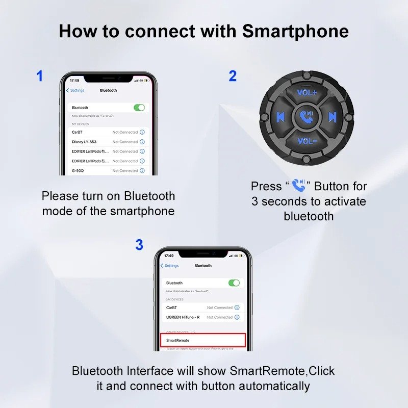 Contrôleur Bluetooth Multimédia pour Contrôler l’audio et les appels - الصورة 2