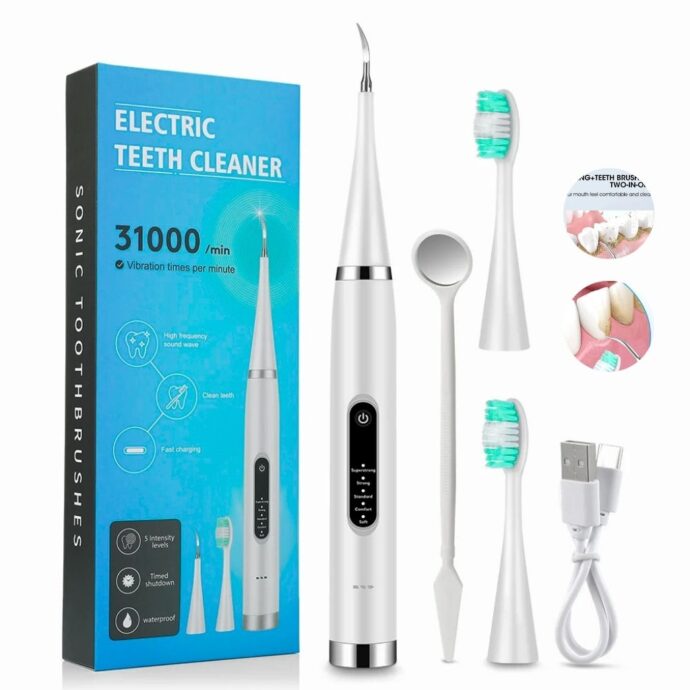 Détartreur dentaire et brosse à dents Électrique 5 Modes avec Miroir
