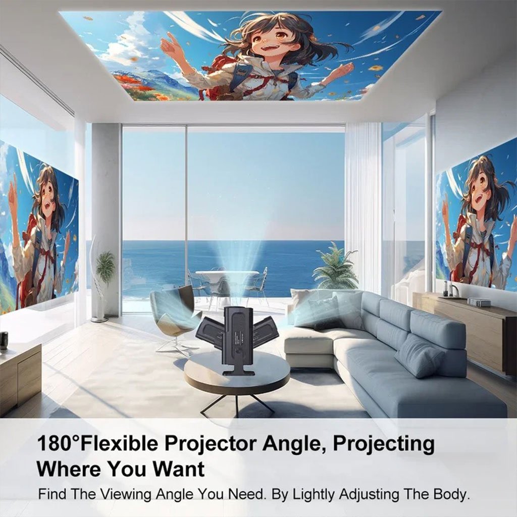 Projecteur Cinéma Maison Portable HD rotatif à 180° système Android 11 - الصورة 7