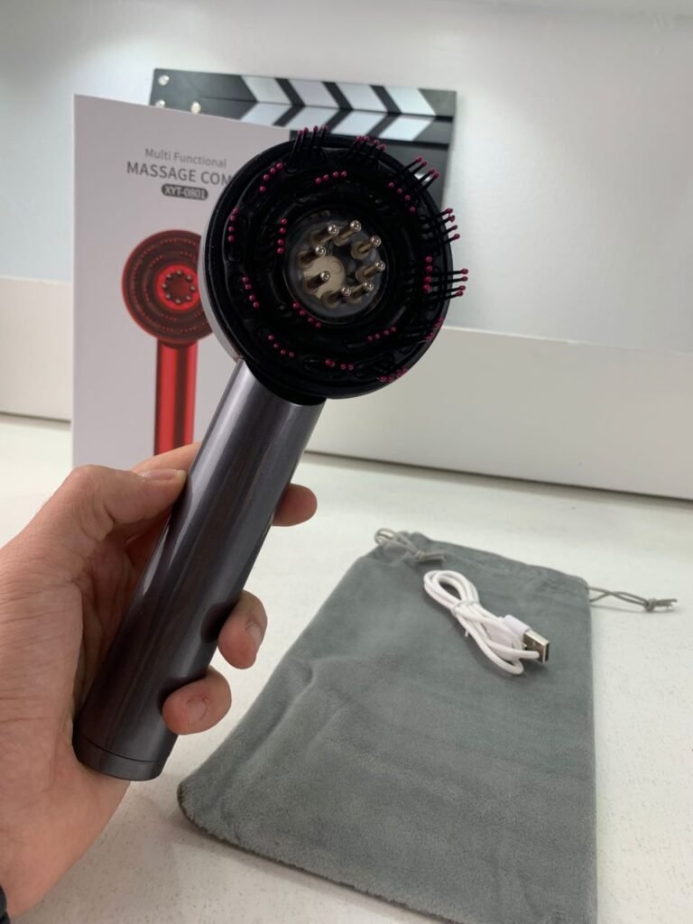 Brosse de massage électrique et applicateur d’huile pour cuir chevelu