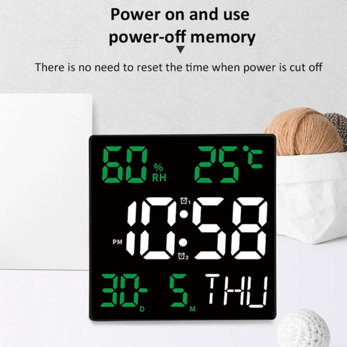 ⁦Réveil LED intelligent multi-fonctions horloge murale numérique⁩ - الصورة ⁦4⁩