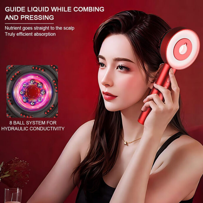 ⁦Brosse de massage électrique et applicateur d’huile pour cuir chevelu⁩ - الصورة ⁦2⁩