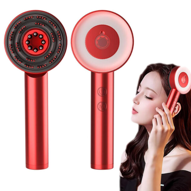 Brosse de massage électrique et applicateur d’huile pour cuir chevelu