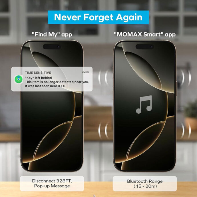 ⁦MOMAX Smart Tag Tracker avec l’application Apple Find My et Android⁩ - الصورة ⁦5⁩